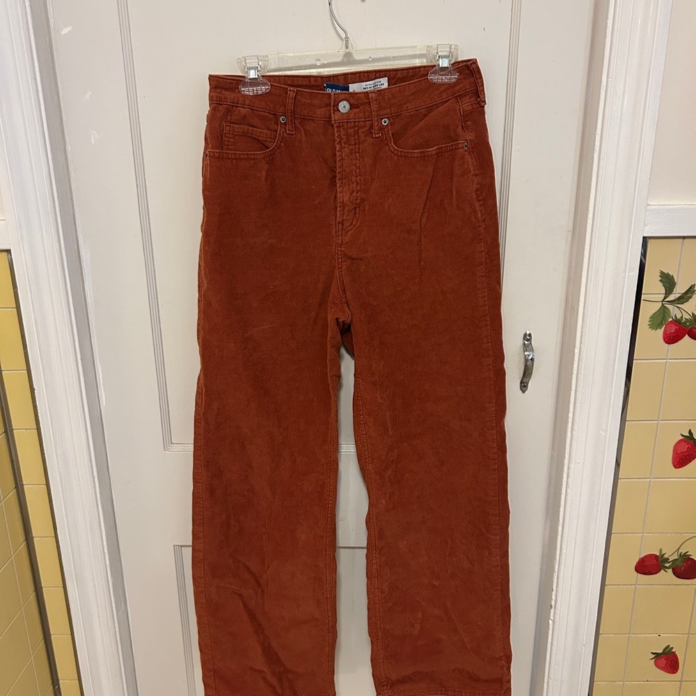 Old Navy Wide Leg Burnt Orange Corduroy Pants